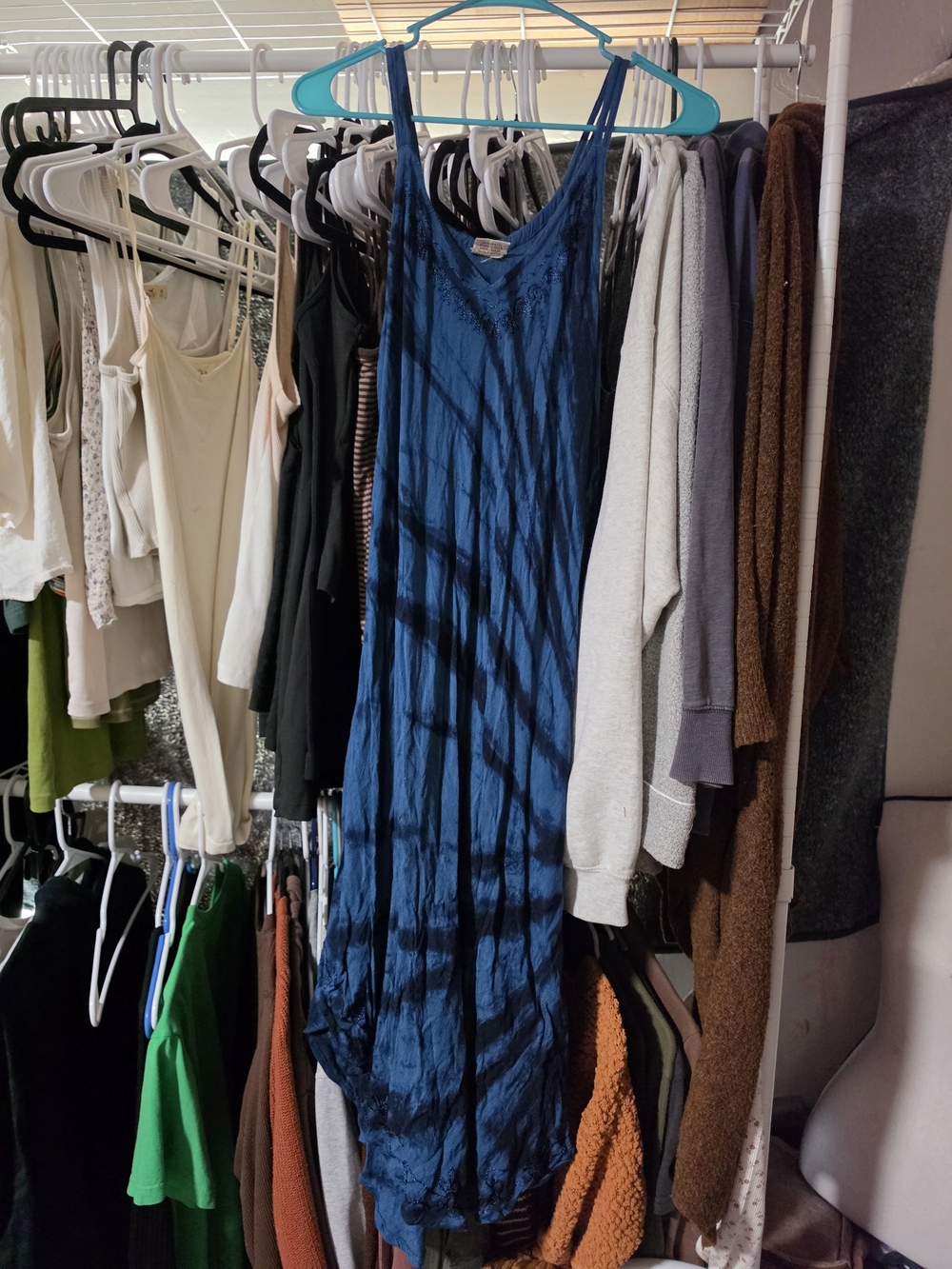 Advance Apparels Blue Tie-Dye Slip Dress